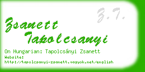 zsanett tapolcsanyi business card