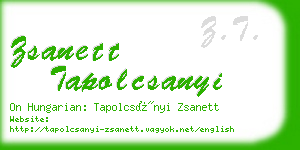 zsanett tapolcsanyi business card